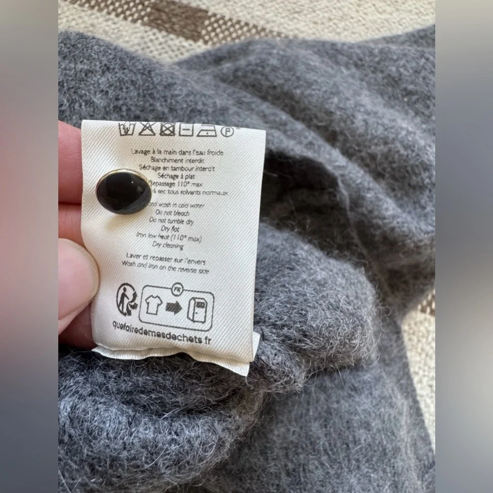 Sezane Barry V-Neck Sweater XS - Charcoal Grey - Picture 11 of 12